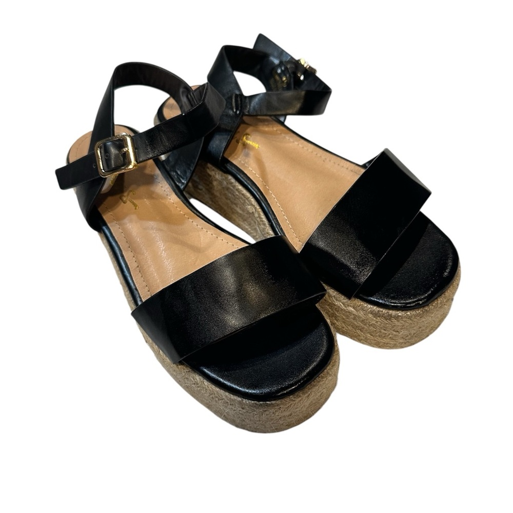Lulu's Black Wedge  Sandals- 6-Summer- Great Condition -